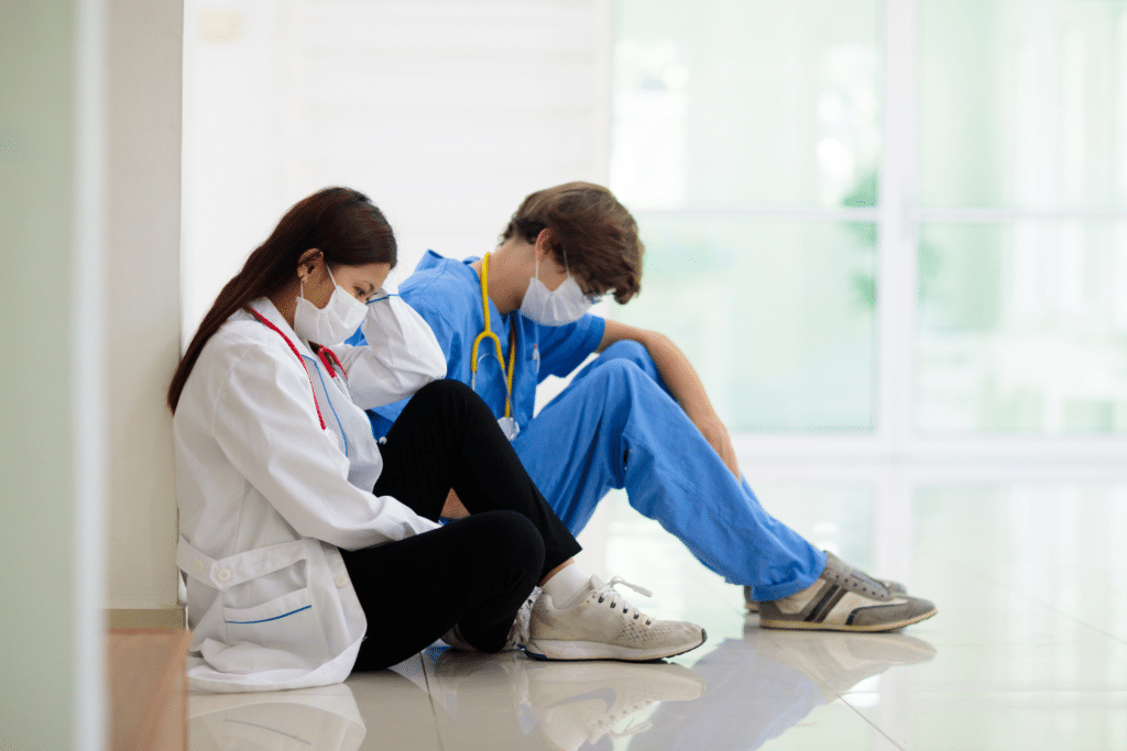healthcare nurses tired with burnout